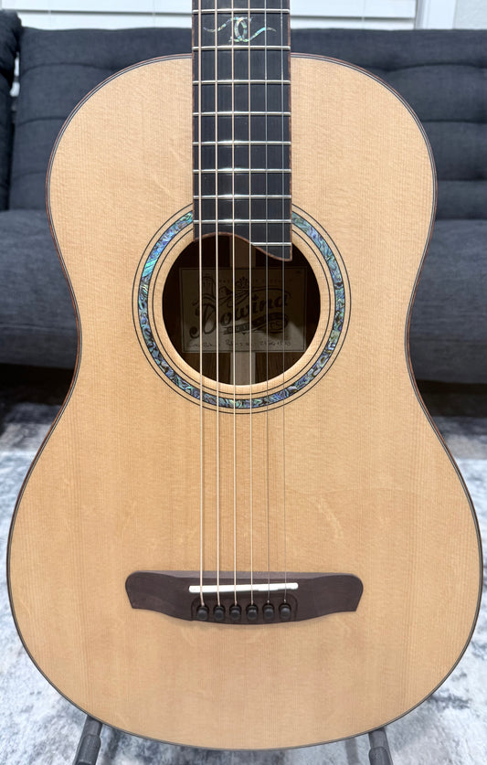 Dowina Cocobola Bona Vida Acoustic Guitar Old Stock Sitka/Cocobolo Parlor Sized with Custom Italian Hardshell Case