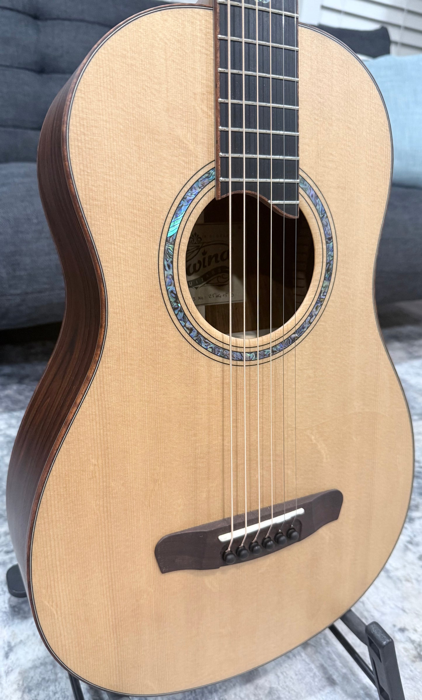 Dowina Cocobola Bona Vida Acoustic Guitar Old Stock Sitka/Cocobolo Parlor Sized with Custom Italian Hardshell Case