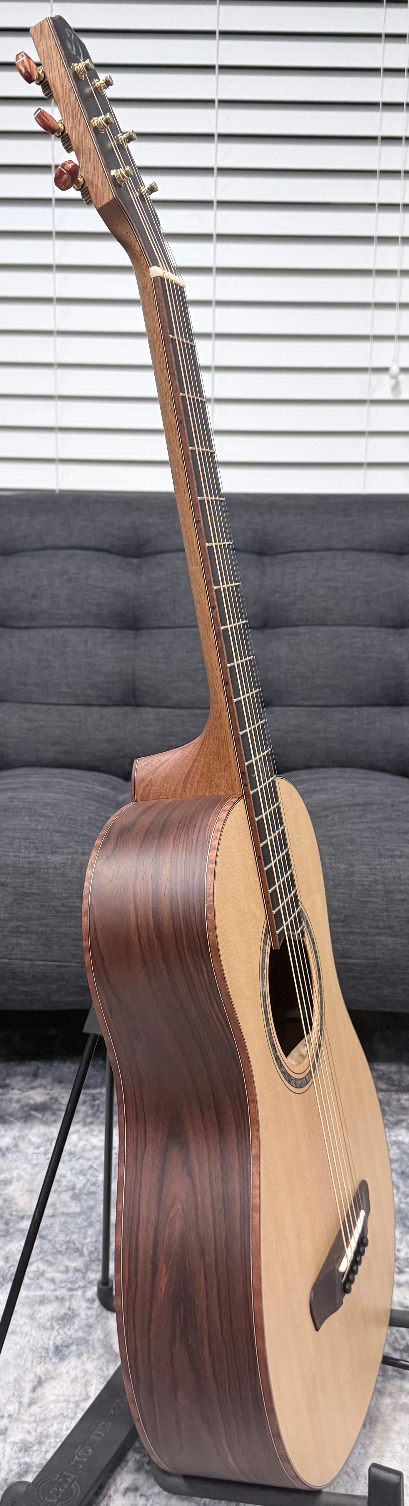 Dowina Cocobola Bona Vida Acoustic Guitar Old Stock Sitka/Cocobolo Parlor Sized with Custom Italian Hardshell Case