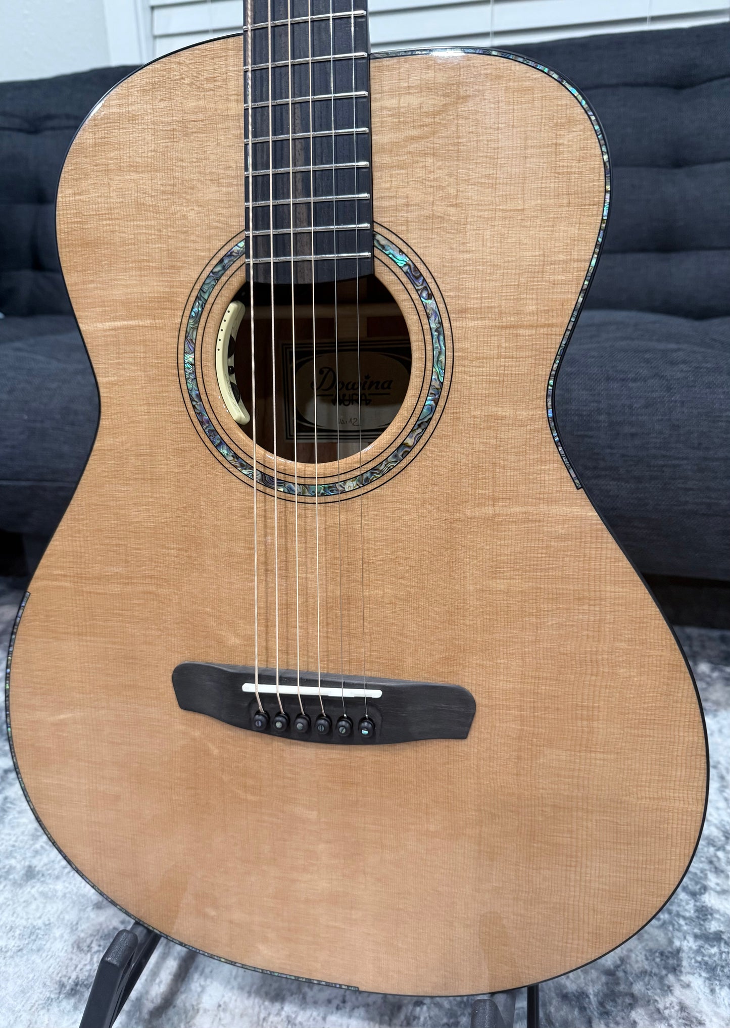 Dowina Aura - Old Stock Sitka Bearclaw Spruce/Macacuba with LR Baggs Anthem and custom Italian Hardshell Case