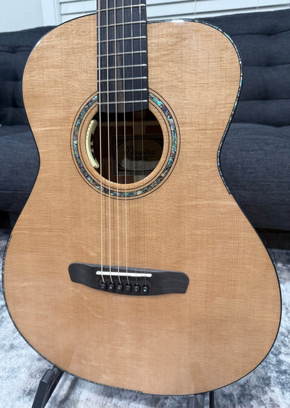 Dowina Aura - Old Stock Sitka Bearclaw Spruce/Macacuba with LR Baggs Anthem and custom Italian Hardshell Case