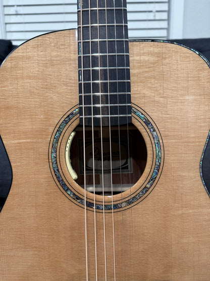 Dowina Aura - Old Stock Sitka Bearclaw Spruce/Macacuba with LR Baggs Anthem and custom Italian Hardshell Case