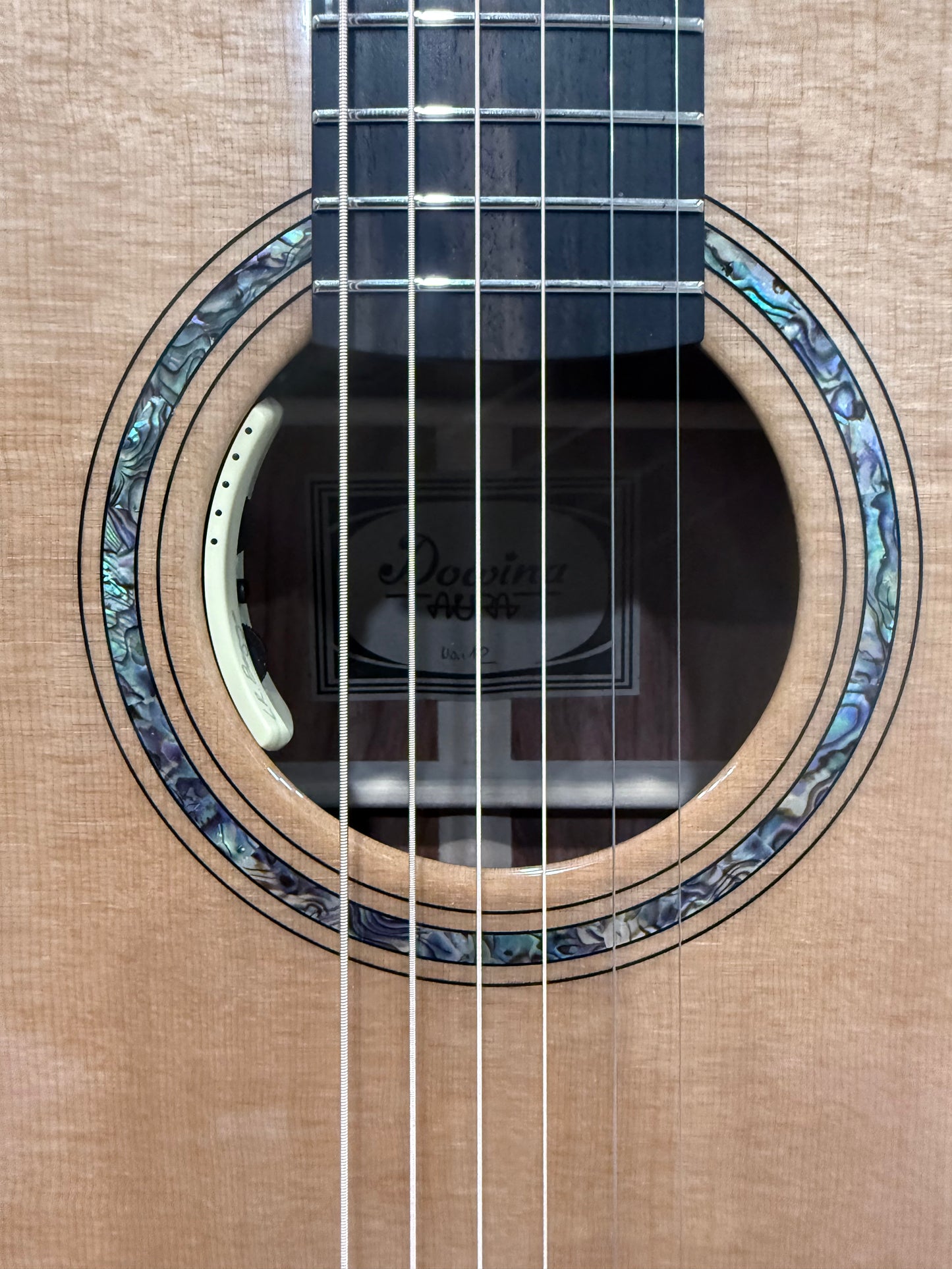 Dowina Aura - Old Stock Sitka Bearclaw Spruce/Macacuba with LR Baggs Anthem and custom Italian Hardshell Case