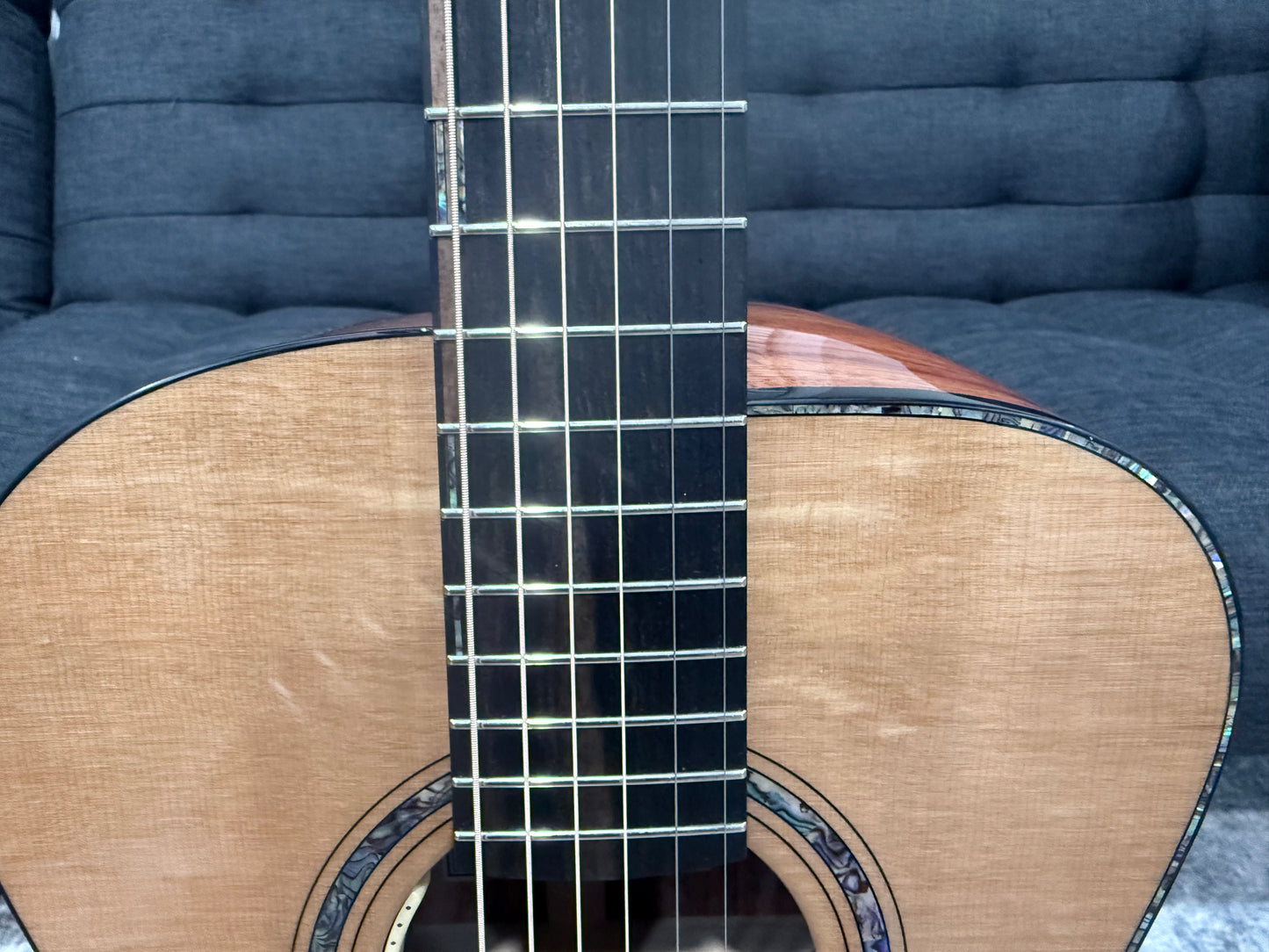 Dowina Aura - Old Stock Sitka Bearclaw Spruce/Macacuba with LR Baggs Anthem and custom Italian Hardshell Case