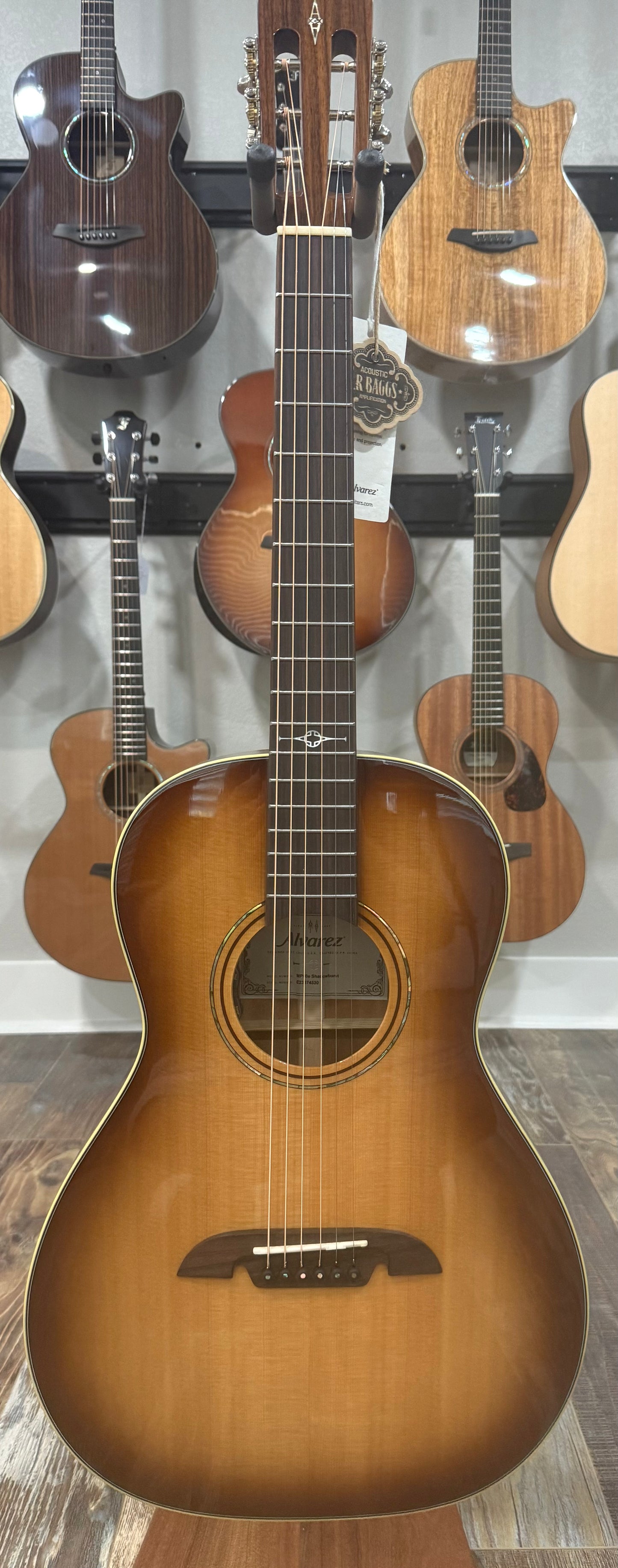 Alvarez Masterworks MP60e Shadowburst - Spruce/Mahogany Parlor Acoustic Electric Guitar