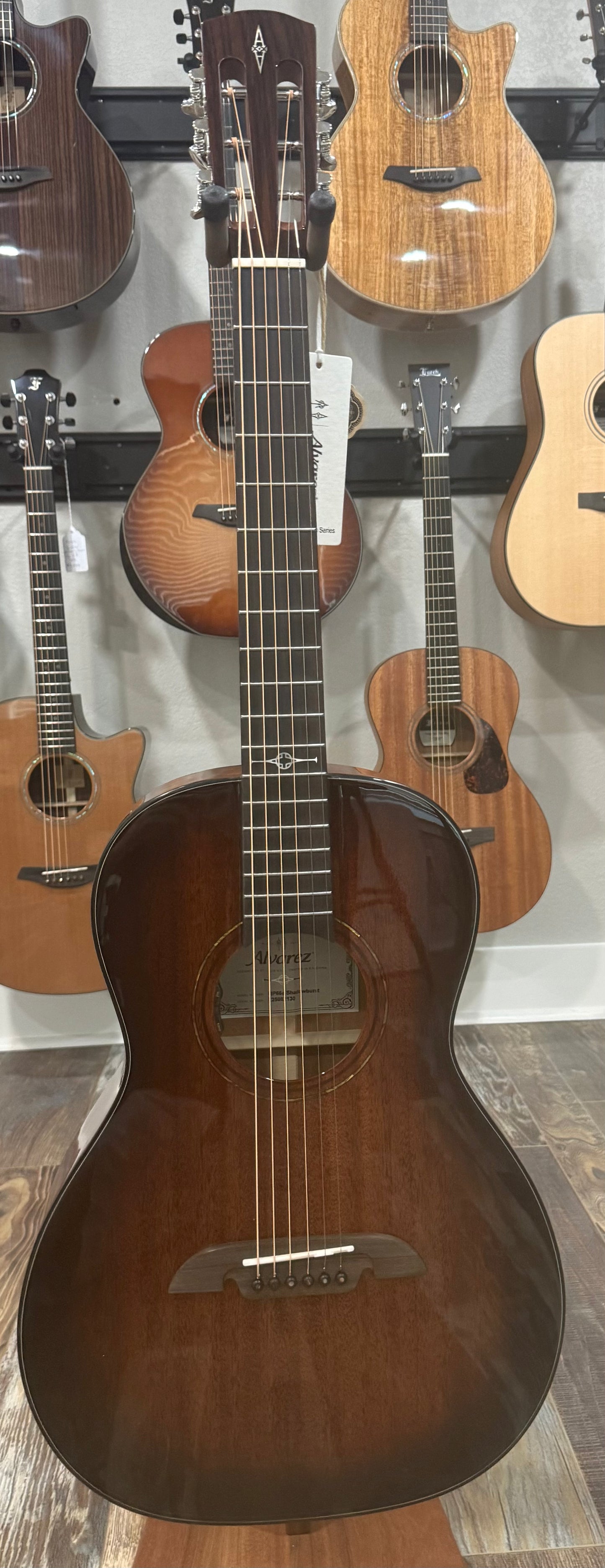 Alvarez Masterworks MP66e Shadowburst - All Mahogany Parlor Acoustic Electric Guitar