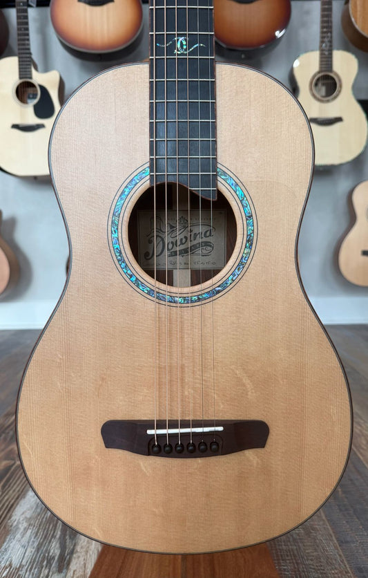 Dowina Cocobola Bona Vida Acoustic Guitar Old Stock Sitka/Cocobolo Parlor Sized with Custom Italian Hardshell Case