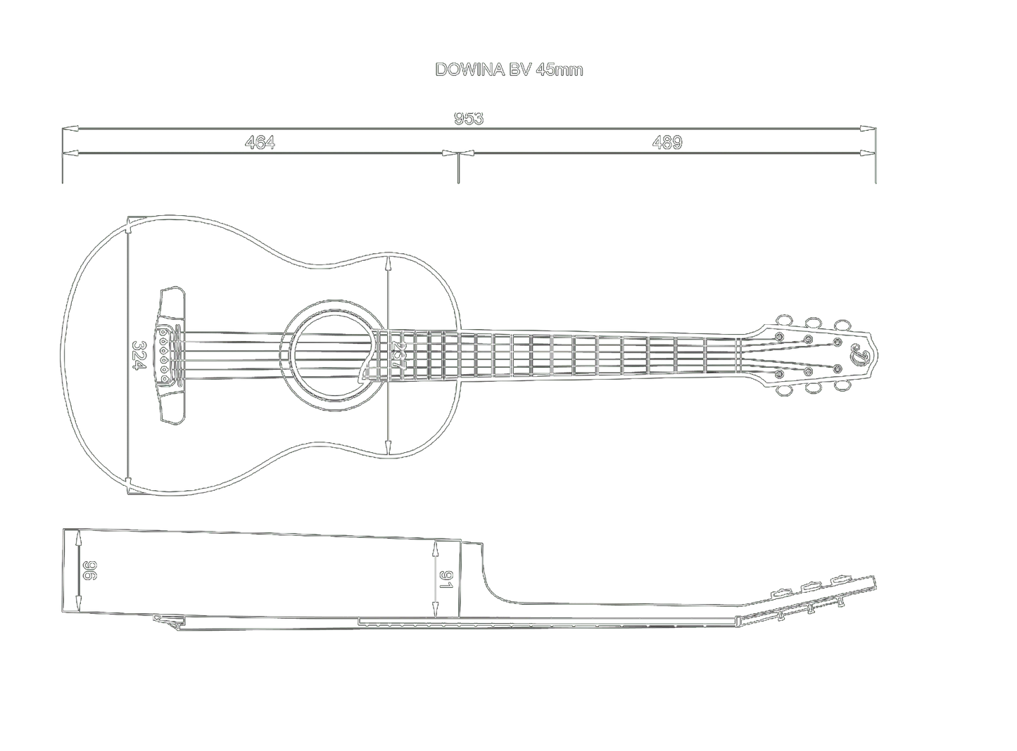 Dowina Mahogany Bona Vida - Cedar/Mahogany Parlor Sized Acoustic Guitar with Hardshell Case