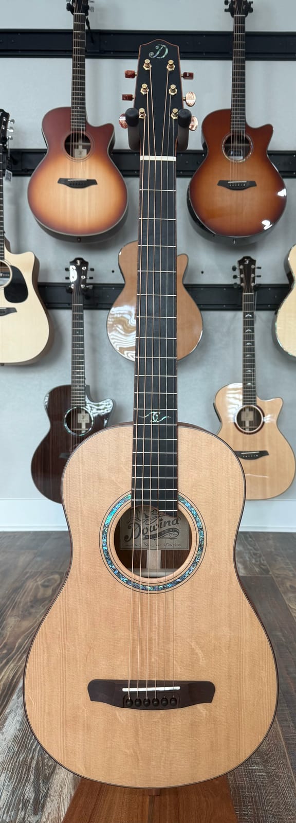 Dowina Cocobola Bona Vida Acoustic Guitar Old Stock Sitka/Cocobolo Parlor Sized with Custom Italian Hardshell Case